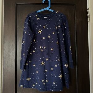 Hanna Andersson Midnight Blue Dress with Gold Accents